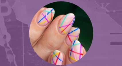 Uñas con líneas de colores, la manicura que se impondrá en 2024