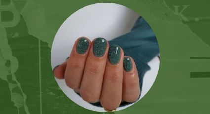 4 diseños de manicura verde con glitter que te harán brillar a toda hora