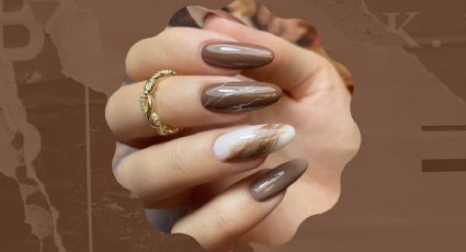 Manicura marrón marmolada, el diseño de uñas más elegante de todos