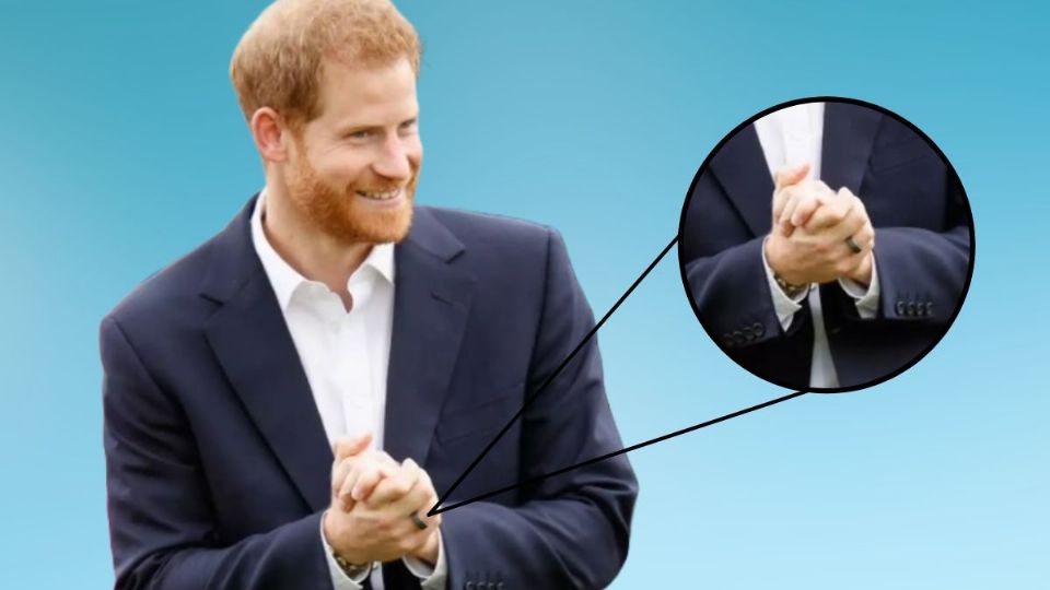 Así es el anillo que luce el príncipe Harry. Fuente: Panorama España