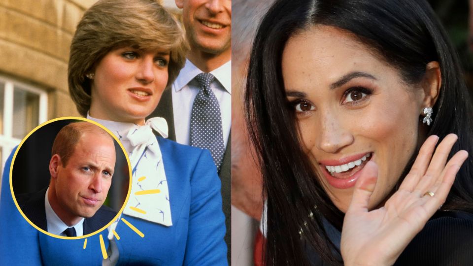 La polémica reacción del príncipe William cuando compararon a Meghan Markle con Lady Di