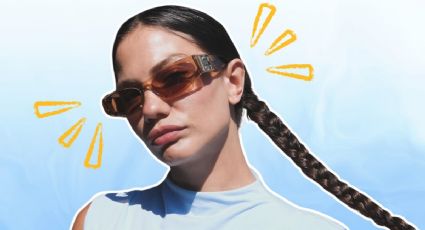 Demet Özdemir lleva las gafas de sol rectangulares que va bien con todo tipo de rostro